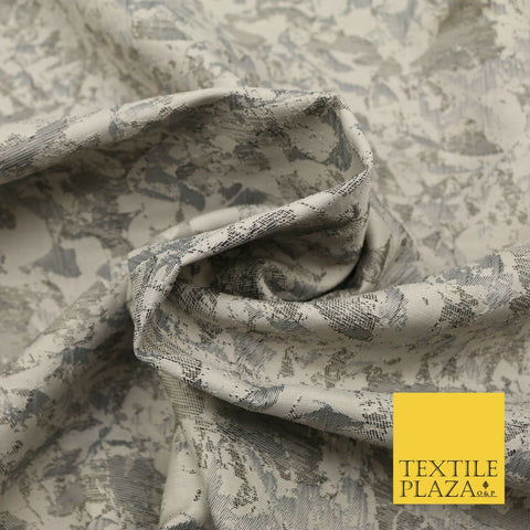 GREY Luxury Abstract Metallic Textured Brocade Jacquard Dress Fabric 1677