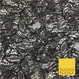 BLACK Luxury Sequin Lace Fabric Material Craft Dress Fancy Cutwork - 58" - GF853
