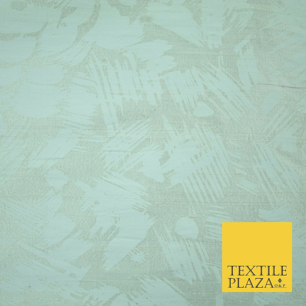 Ivory Paint Brushstrokes Printed 100% PURE Dupion Raw Silk Fabric Handloom 2184