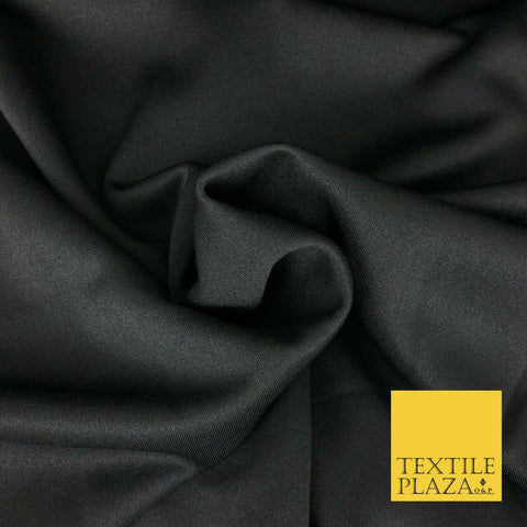 JET BLACK Premium Plain Scuba Bodycon Fabric Stretch Jersey Neoprene 1329