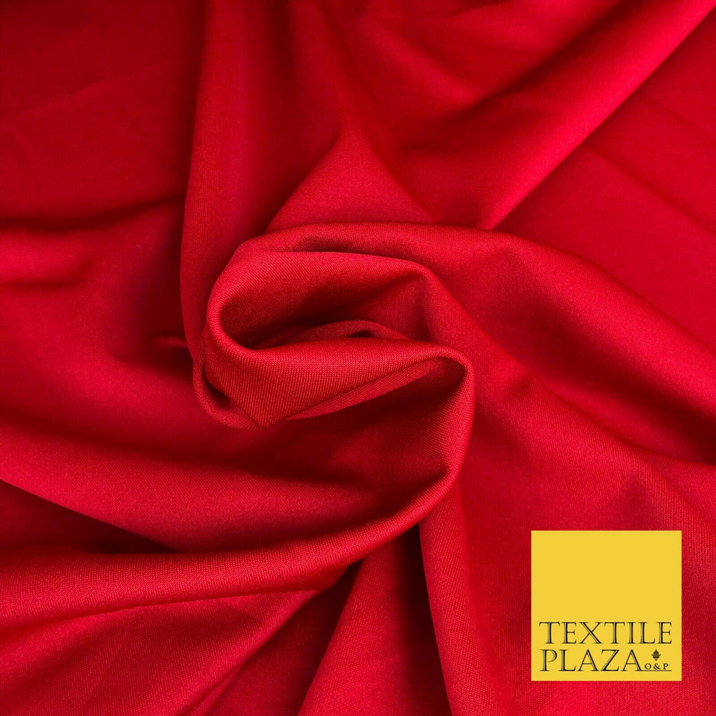 RED Premium Plain Scuba Bodycon Fabric Material Stretch Jersey Neoprene 1325