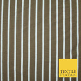 Luxury Brown White Striped Stretch Knit Jersey Dress Fabric Craft 70" Wide 2185