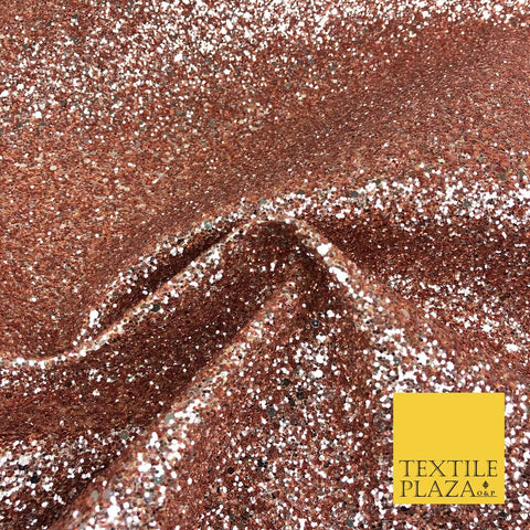 ROSE Luxury Chunky Glitter Encrusted Shimmer Canvas Fabric Heavy Backdrop 1456