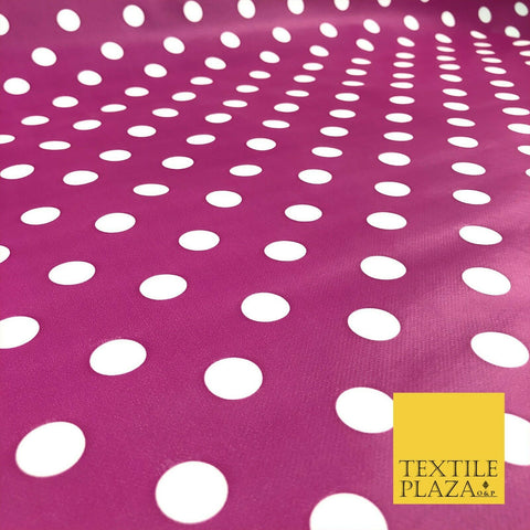 CERISE PINK Spotted Polka Dot PVC VINYL Tablecloth Oilcloth Wipe Clean 1257