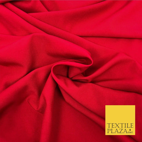 Red Premium Plain Bi-Stretch Fabric Material - Uniform Suit Trousers 58" SA211