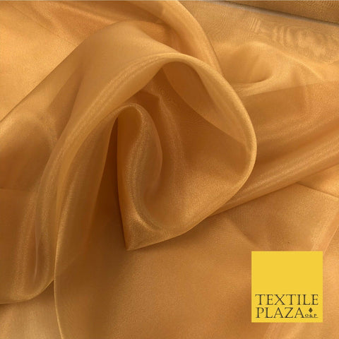 Bronze Gold Premium Plain Tissue Organza Fabric -Dress Wedding Flowy Party QA203