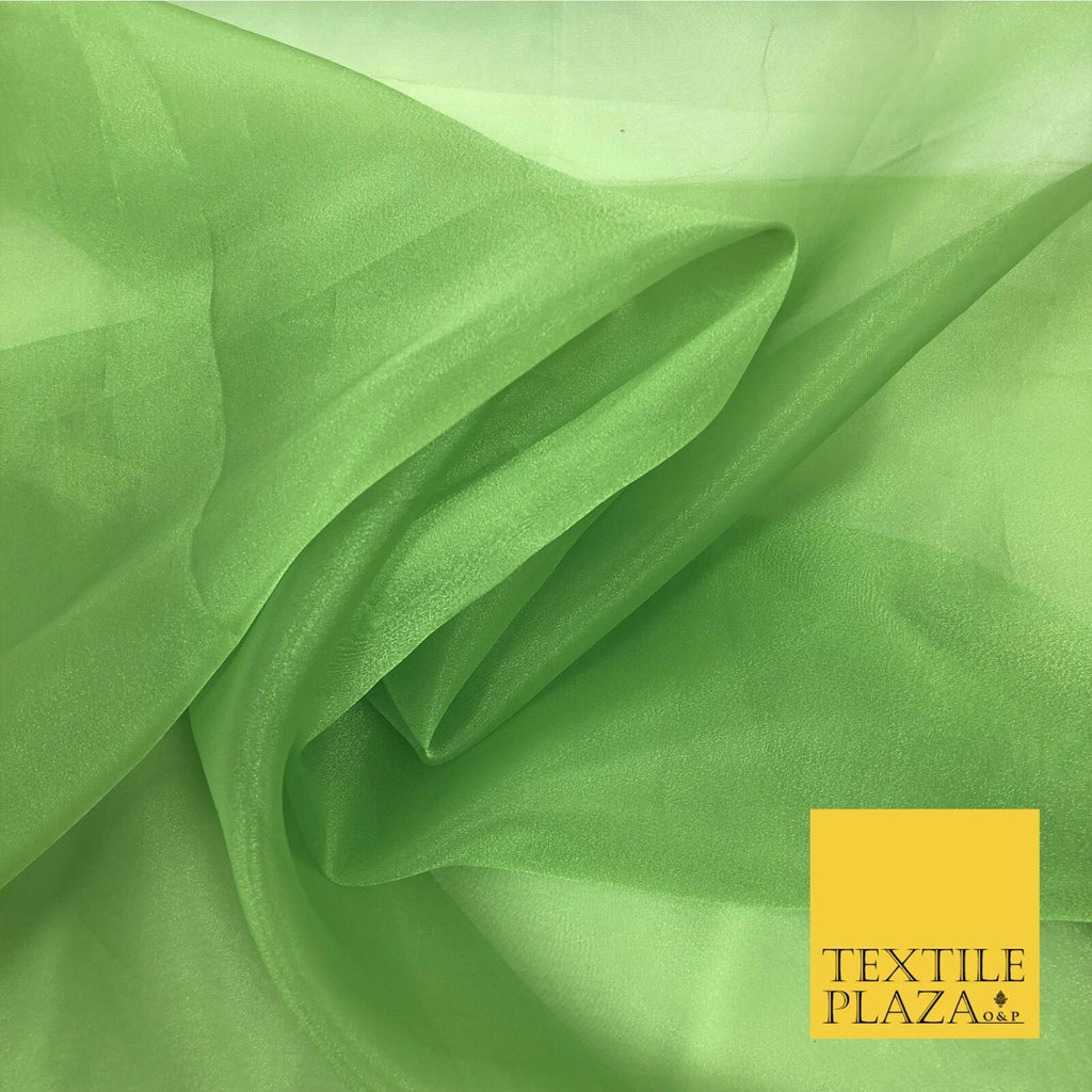 Green Premium Plain Tissue Organza Fabric - Dress Wedding Flowy Party QA202