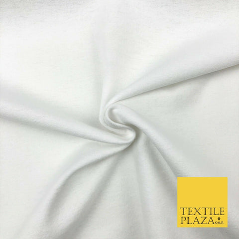 Plain White Winceyette Soft Brushed 100% Cotton Fabric Flannel 58" Wide 1251