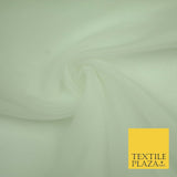 IVORY / WHITE Premium Plain Organza Fabric Dress Curtains 280cm EXTRA WIDE 2805