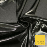 SILVER BLACK Metallic Microdot Liquid Lame Fabric Shiny Stretch WetDancewear1659