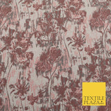 PINK GREY Luxury Rainstorm Textured Brocade Jacquard Dress Fabric 1674