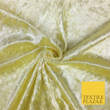 Lemon Ice Crushed Velvet Fabric - Cushions Curtains 148cm - Belle PD21