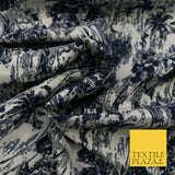 NAVY BLUE GREY Luxury Rainstorm Textured Brocade Jacquard Dress Fabric 1672