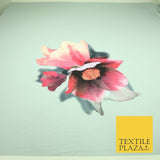 High Quality Large Iris Flower Floral Print Scuba Fabric Stretch Jersey 2829