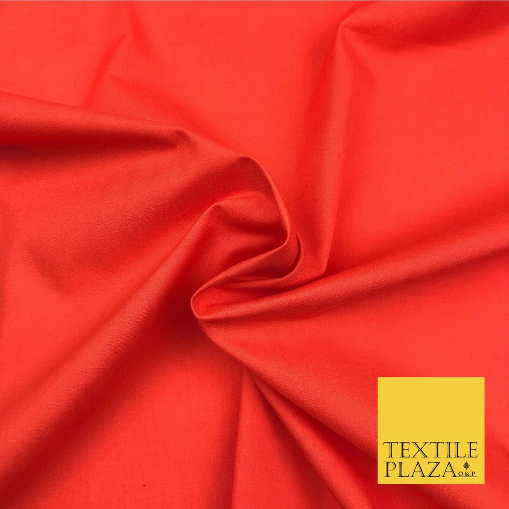 Premium ORANGE Plain Solid Poly Cotton Fabric Many Colours Dress Craft - OA509