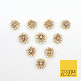 Encrusted Pearl Diamonte Embellished Indian Applique Motif ButtonPatch Zari X304