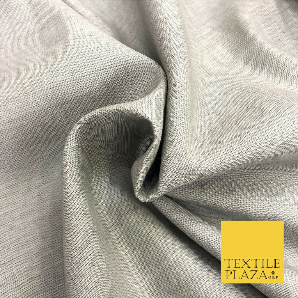 Silver Grey Luxury Plain Cotton Linen Fabric - 10 Colours Dress Craft - OG567