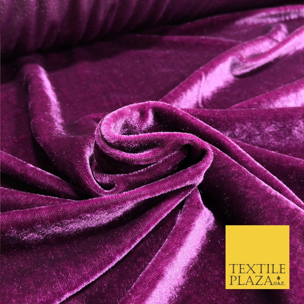 LUXURY Plum High Quality English Plain Velvet Fabric Fashion Dress 58" PD1042