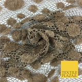 DARK GOLD New Dot Soft Corded Lace Bridal Fabric Dress Fashion Material 2308