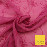 Pink John Kaldor Ornate Flower Thread Premium Georgette Dress Fabric Fancy 1604