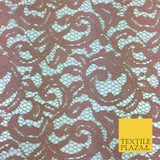 NUDE PEACH SKIN Corded Lace Fabric - Bridal Dress Fancy Cutwork - 58" - GF842