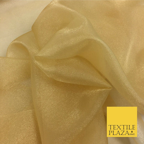 GOLD Premium Japanese Crystal Organza Bridal Wedding Veil Glitter Fabric QA179
