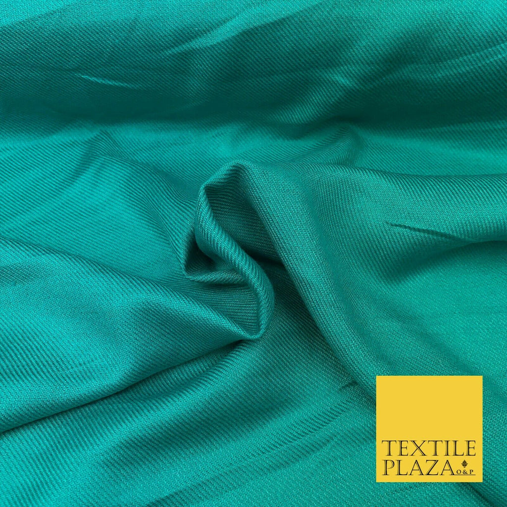 Sea Green Plain Soft Smooth Polyester Twill Garam Dress Fabric Winter 1736