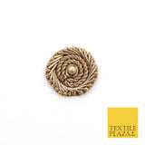 Medium Zari Pearl Swirl Embellished Indian Applique Motif Button Patch (X301)