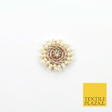 Encrusted Pearl Diamonte Embellished Indian Applique Motif ButtonPatch Zari X304