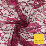 CERISE PINK Floral Metallic Shimmer Lurex Lace Fabric Dress Dance - 58" - GF846