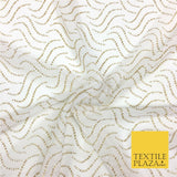 WHITE 4-WAY Soft Stretch Fine Power Mesh Net Glitter Dance Dress Fabric 2320