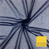 NAVY BLUE Soft Stretch Fine Power Mesh Net Glitter - Dance Dress Fabric 2323