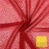 RED 4 WAY Soft Stretch Fine Power Mesh Net Glitter - Dance Dress Fabric 2322