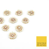Encrusted Pearl Diamonte Embellished Indian Applique Motif ButtonPatch Zari X304