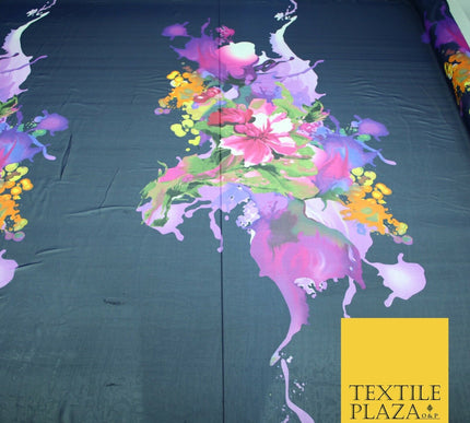 New High Quality Floral Abstract Flowers Printed Chiffon Georgette Dress Fabric