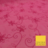 Pink John Kaldor Ornate Flower Thread Premium Georgette Dress Fabric Fancy 1604