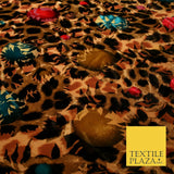 Floral Leopard Animal Circular Chains Belts Velvet Devore Burnout Net Fabric