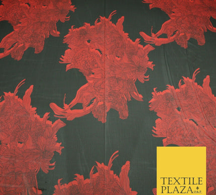 New High Quality Floral Abstract Flowers Printed Chiffon Georgette Dress Fabric