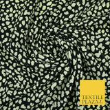 Spotted Animal Leopard Abstract Flower Printed Crepe Polyester Dress Fabric 58"