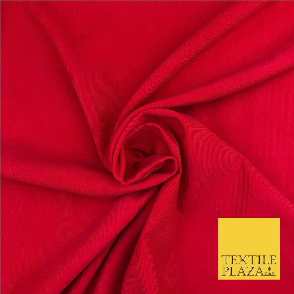Red Premium Plain Needlecord Fabric Babycord Corduroy Soft Dress Craft - QG561