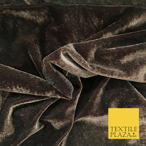 BROWN Soft Plain Velvet Fabric Material - 58" - More Colours Available PB02