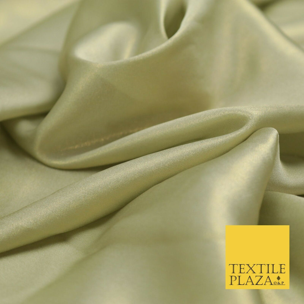 OYSTER GOLD Fine Silky Metallic Shimmer Satin Georgette Dress Fabric Drape 1437
