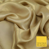 LIGHT GOLD Fine Silky Metallic Shimmer Satin Georgette Dress Fabric Drape 1434