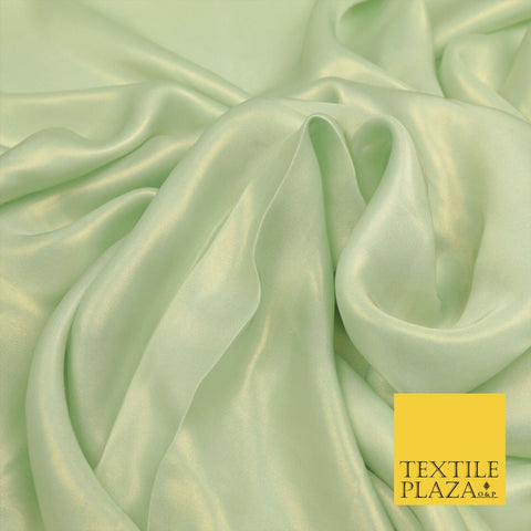MINT GREEN Fine Silky Metallic Shimmer Satin Georgette Dress Fabric Drape 1429