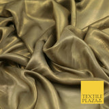 MUSHROOM Fine Silky Metallic Shimmer Satin Georgette Dress Fabric Drape 1430