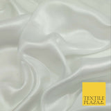 WHITE SILVER Fine Silky Metallic Shimmer Satin Georgette Dress Fabric Drape 1418