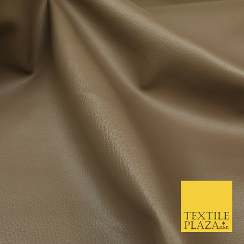 TAUPE Luxury Faux Leather Fabric Felt Backed PVC Fire Retardant Upholstery 1716