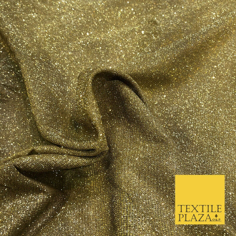 GOLD Satin Backed Glitter Shimmer Fabric Dress Draping Dancewear 2411