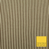 Brown Pinstriped Printed POLYCOTTON CANVAS Dress Fabric Craft Bags 60" Wide 1643
