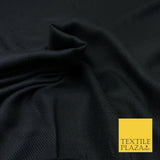 Black Plain Soft Smooth Polyester Twill Garam Dress Fabric Winter 1734